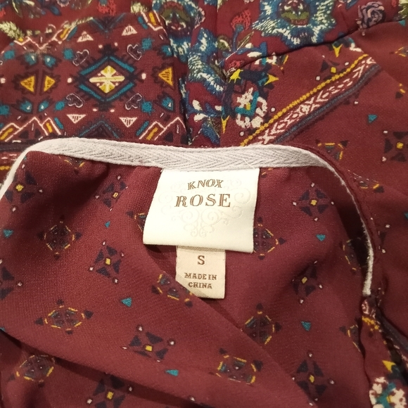 Knox Rose Bohemian Purple Babydoll Top - Picture 6 of 7